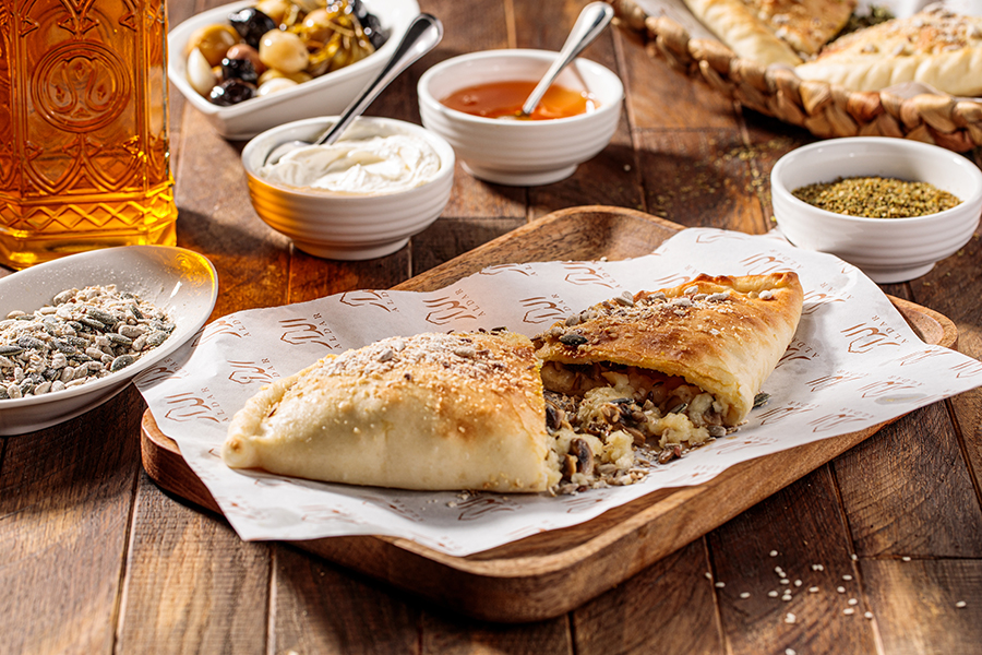 Halloumi Cheese with Mushroom Pastry